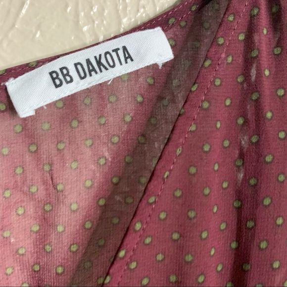 Bb Dakota carra flounce dress polka dot maroon - Picture 7 of 8